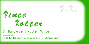 vince kolter business card